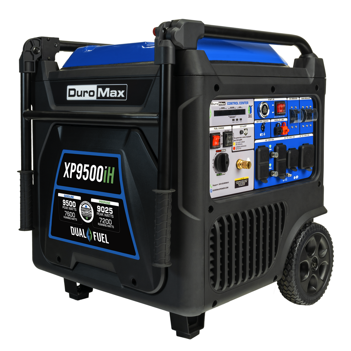 DuroMax XP9500iH 9,500 Watt Portable Dual Fuel Inverter Generator w/ C ...